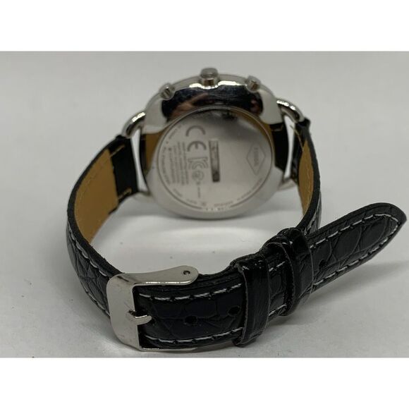 Fossil FTW1200 Women's Black Leather Analog Silver Dial Hybrid Smartwatch JD447 - Picture 9 of 11
